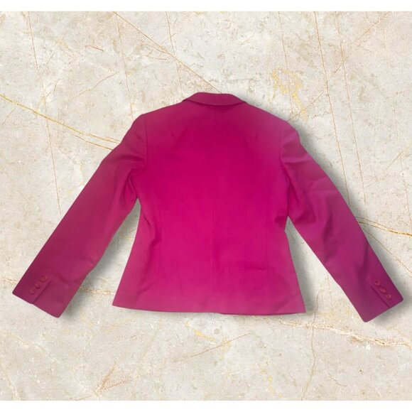 Womens Fuchsia Single-Button Blazer Sz 6 100% Virgin Wool Warm Cozy Office - Picture 2 of 8